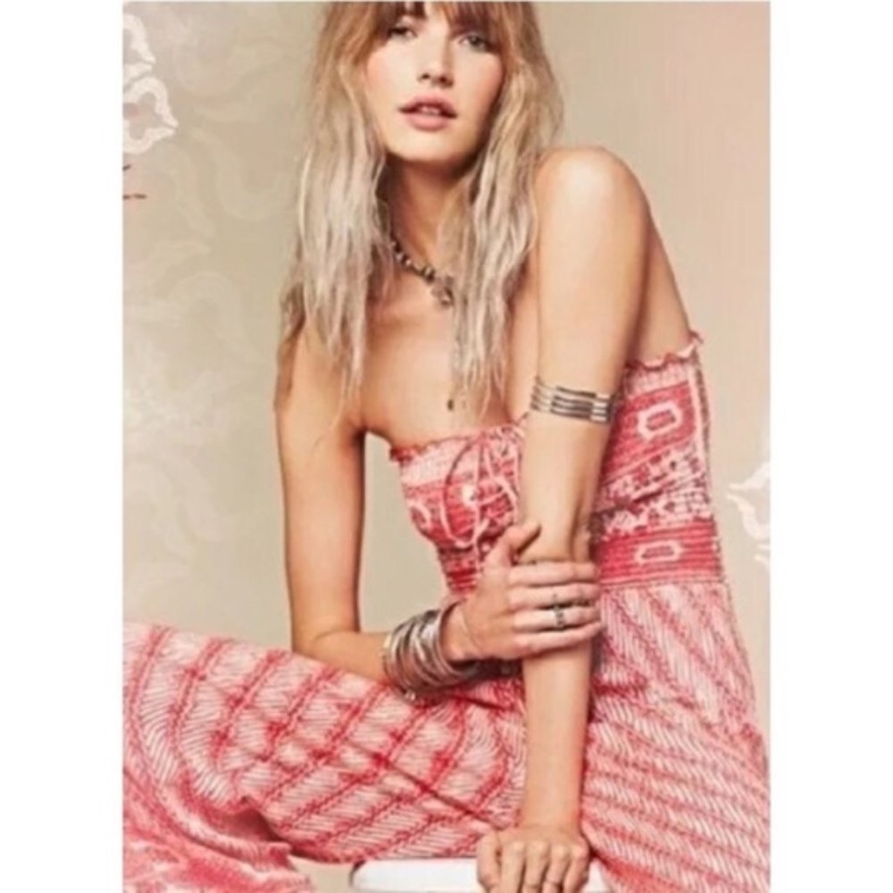 Free People smocked wide leg jumpsuit